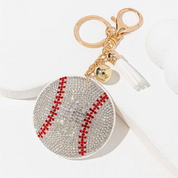 New in package Rhinestone Baseball Keychain - Picture 1 of 3